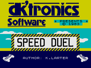 Speed Duel title screen for ZX Spectrum